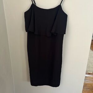 J. CREW FACTORY Short Black Dress with Ruffle. Size 6